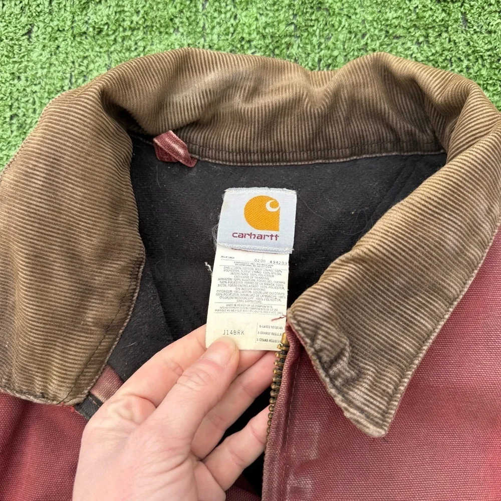 Carhartt Men's Vintage Brick Red Santa Fe Bomber Jacket Size XL